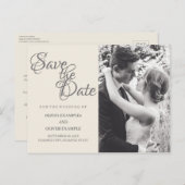 Carte Postale Faire-part Couple Mariage baiser en monochrome (Devant / Derrière)