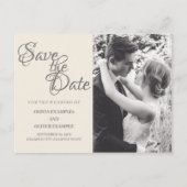 Carte Postale Faire-part Couple Mariage baiser en monochrome (Devant)