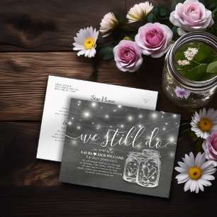 Carte Postale Faire-part Couple Mason Jars Nous Faisons Encore Mariage Post