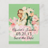 Carte Postale Faire-part Couple Rétro des Années 1950 Save the Date (Devant)