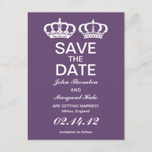 Carte Postale Faire-part Couple Royal Améthyste Save the Date