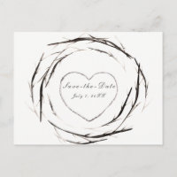 Couronne de bâtons rustiques branches Save the Dat