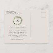 Carte Postale Faire-part Couronne de feuillage rustique photo annonce de na (Dos)