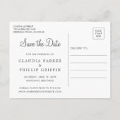 Carte Postale Faire-part Couronne de feuilles d'olive verte rustique Save t (Dos)