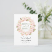 Carte Postale Faire-part Couronne de fleurs de cerisier rose et blanc pour (Debout devant)