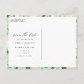 Carte Postale Faire-part Couronne de fleurs d'ivoire avec verdure Enregistr (Dos)