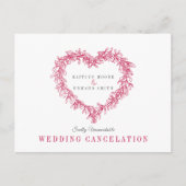 Carte Postale Faire-part Couronne de mariage annulation coeur gui rouge (Devant)