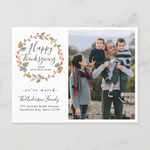 Carte Postale Faire-part Couronne de photo de Thanksgiving joyeux Fête mobi