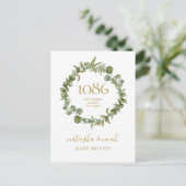 Carte Postale Faire-part Couronne de verdure or Nouvelle adresse Nous avons (Debout devant)