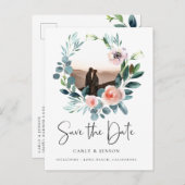 Carte Postale Faire-part Couronne élégante Photo Enregistrer la date (Devant / Derrière)