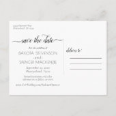 Carte Postale Faire-part Couronne florale assourdie | Mariage bleu rose jau (Dos)