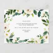 Carte Postale Faire-part Couronne florale hivernale à l'aquarelle Demoisell (Dos)