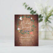 Carte Postale Faire-part Couronne florale printanière rustique pour la fête (Debout devant)