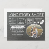 Carte Postale Faire-part Courte histoire courte mariage et célébration de b (Devant / Derrière)