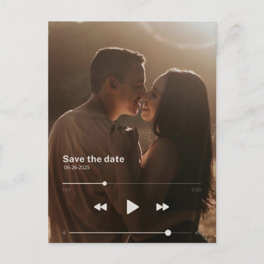 Carte Postale Faire-part Couverture de l'album enregistrer la date (Devant)