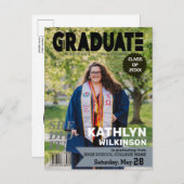 Carte Postale Faire-part Couverture de magazine de fin d'études Style Moder (Devant / Derrière)