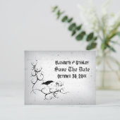 Carte Postale Faire-part Crâne corbeau Halloween Mariage gothique Enregistr (Debout devant)