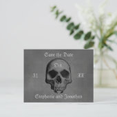 Carte Postale Faire-part Crâne d'horreur gothique | Enregistrer le mariage  (Debout devant)