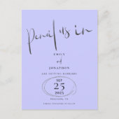 Carte Postale Faire-part Crayon Minimal Nous Dans Lavande Script Enregistre (Devant)