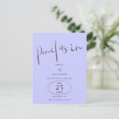 Carte Postale Faire-part Crayon Minimal Nous Dans Lavande Script Enregistre (Debout devant)