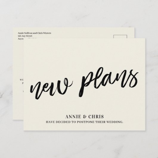 Carte Postale Faire-part Création moderne de report Mariage Nouveaux plans (Devant / Derrière)