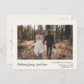 Carte Postale Faire-part Crème photo d'élopement minimal (Devant / Derrière)