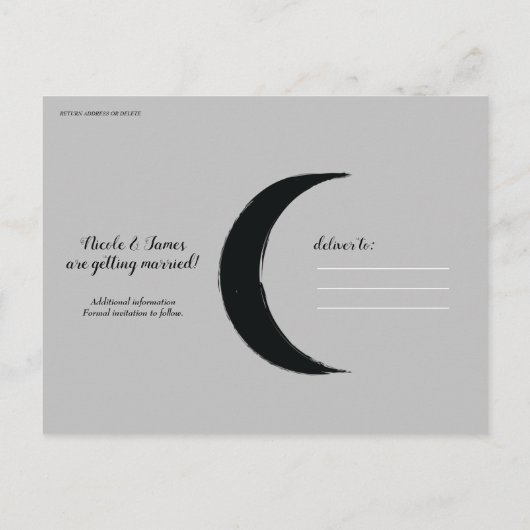 Carte Postale Faire-part Crescent noir Astrologie Lune Zodiac Enregistrer l (Dos)