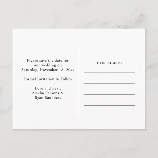 Carte Postale Faire-part Croquis de fleur sauvage orange brûlé Enregistrer (Dos)