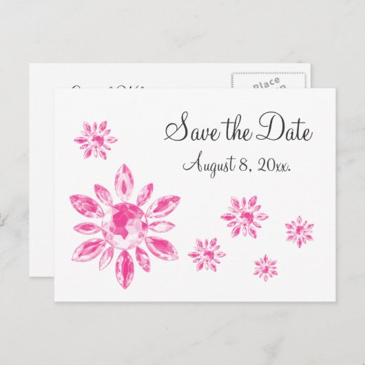 Carte Postale Faire-part Crystal's Save the Date Postcard (Devant / Derrière)