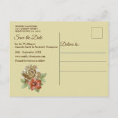 Carte Postale Faire-part Cuir et daim Texture Art Enregistrer les dates (Dos)