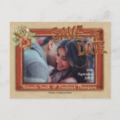 Carte Postale Faire-part Cuir et daim Texture Art Enregistrer les dates (Devant)