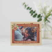 Carte Postale Faire-part Cuir et daim Texture Art Enregistrer les dates (Debout devant)