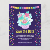 Cupcake et glace d'anniversaire Joyeux Enregistrer