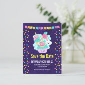 Carte Postale Faire-part Cupcake et glace d'anniversaire Joyeux Enregistrer (Debout devant)