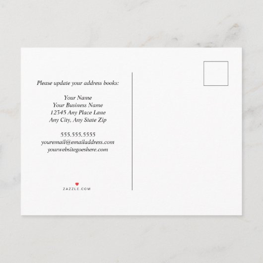 Carte Postale Faire-part Custom Company Office Building Business Moving (Dos)