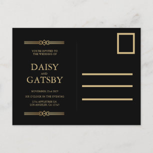 Carte Postale Faire-part Custom Great Gatsby 1920s Enregistrer la date Cart