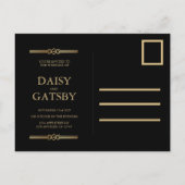 Carte Postale Faire-part Custom Great Gatsby 1920s Enregistrer la date Cart (Dos)