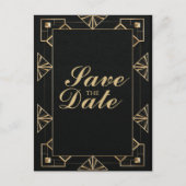 Carte Postale Faire-part Custom Great Gatsby 1920s Enregistrer la date Cart (Devant)