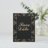 Carte Postale Faire-part Custom Great Gatsby 1920s Enregistrer la date Cart (Debout devant)