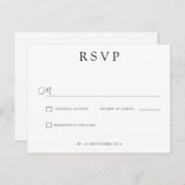 Carte Postale Faire-part Custom Minimalist Wedding RSVP (Devant / Derrière)