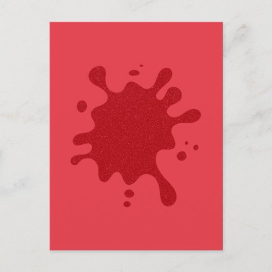 Carte Postale Faire-part Custom Tomato Red Ink Drop Announcement Postcard (Devant)