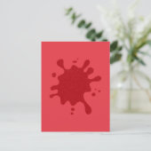 Carte Postale Faire-part Custom Tomato Red Ink Drop Announcement Postcard (Debout devant)