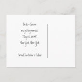 Carte Postale Faire-part Cute Bride Groom Coeur Personnalisé Enregistrer Le (Dos)