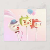 Carte Postale Faire-part Cute Caractère Gâteau Pops (Devant)