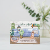 Carte Postale Faire-part Cute Cavapoo Cosy New Home Moving (Debout devant)