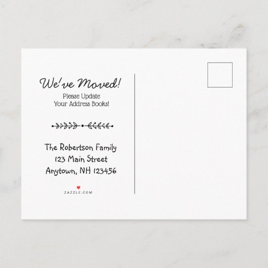 Carte Postale Faire-part Cute Cosy Cabine Dans Le Bois Nouvelle Maison (Dos)