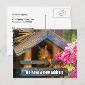 Carte Postale Faire-part Cute Écureuil Nouvelle adresse de domicile vient d (Devant / Derrière)