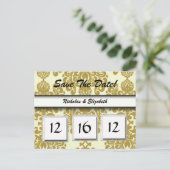 Carte Postale Faire-part CUTE Enregistrez la date Calendrier personnalisé (Debout devant)