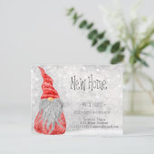 Carte Postale Faire-part Cute Gnome, Bokeh Holidays Nouvelle adresse (Debout devant)