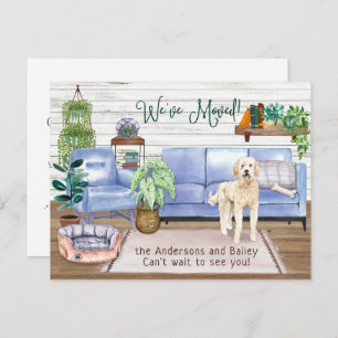 Carte Postale Faire-part Cute Goldendoodle Cosy New Home Moving       